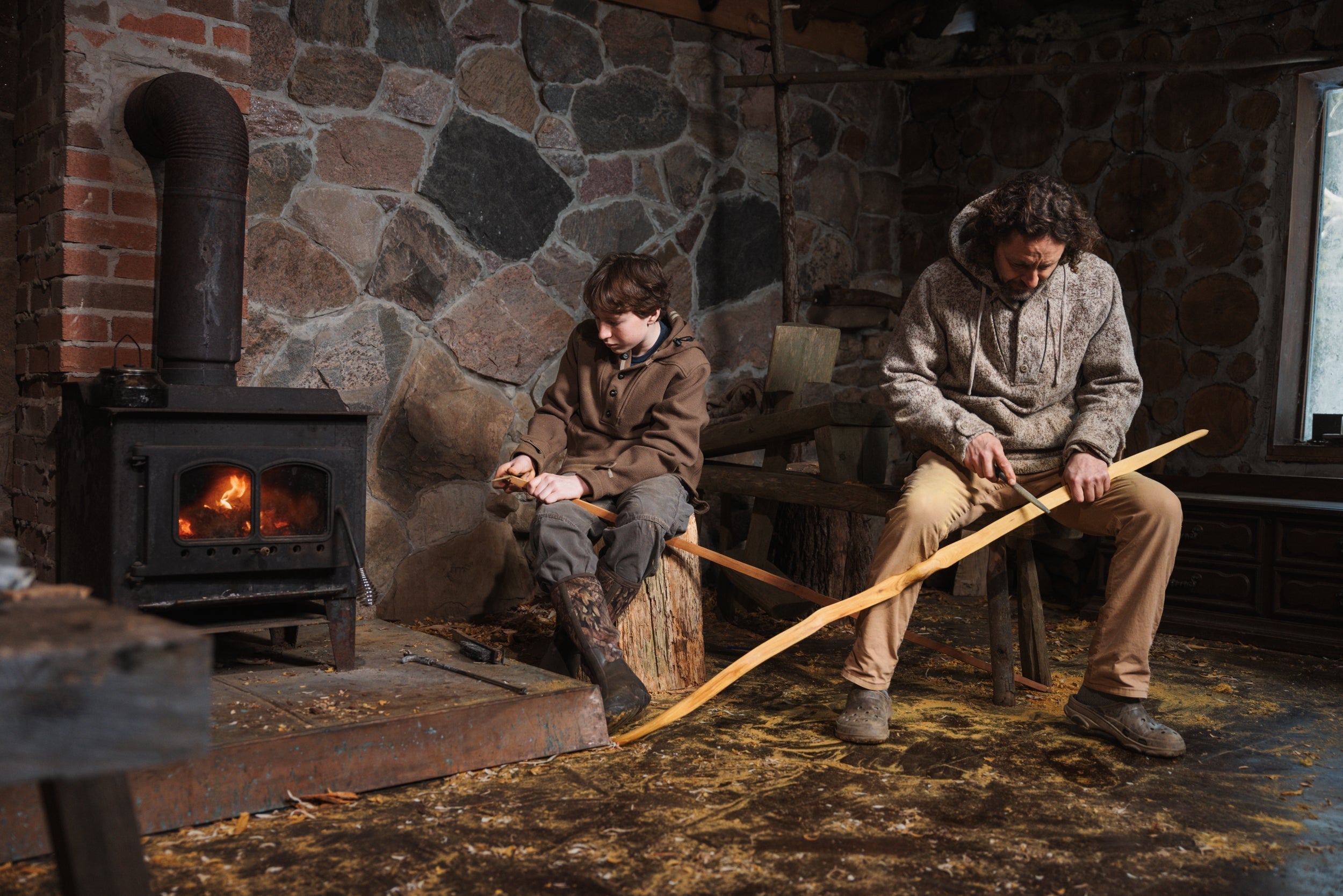 FATHER AND SON BUILD SELF-BOWS