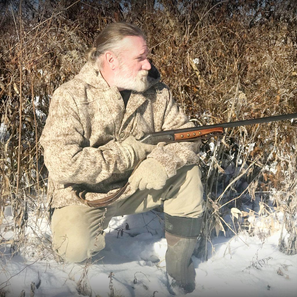 WeatherWool Advisor Dave Canterbury is one of the foremost names in bushcraft and survival circles.  Here, Dave Canterbury in WeatherWool Lynx Pattern Anorak
