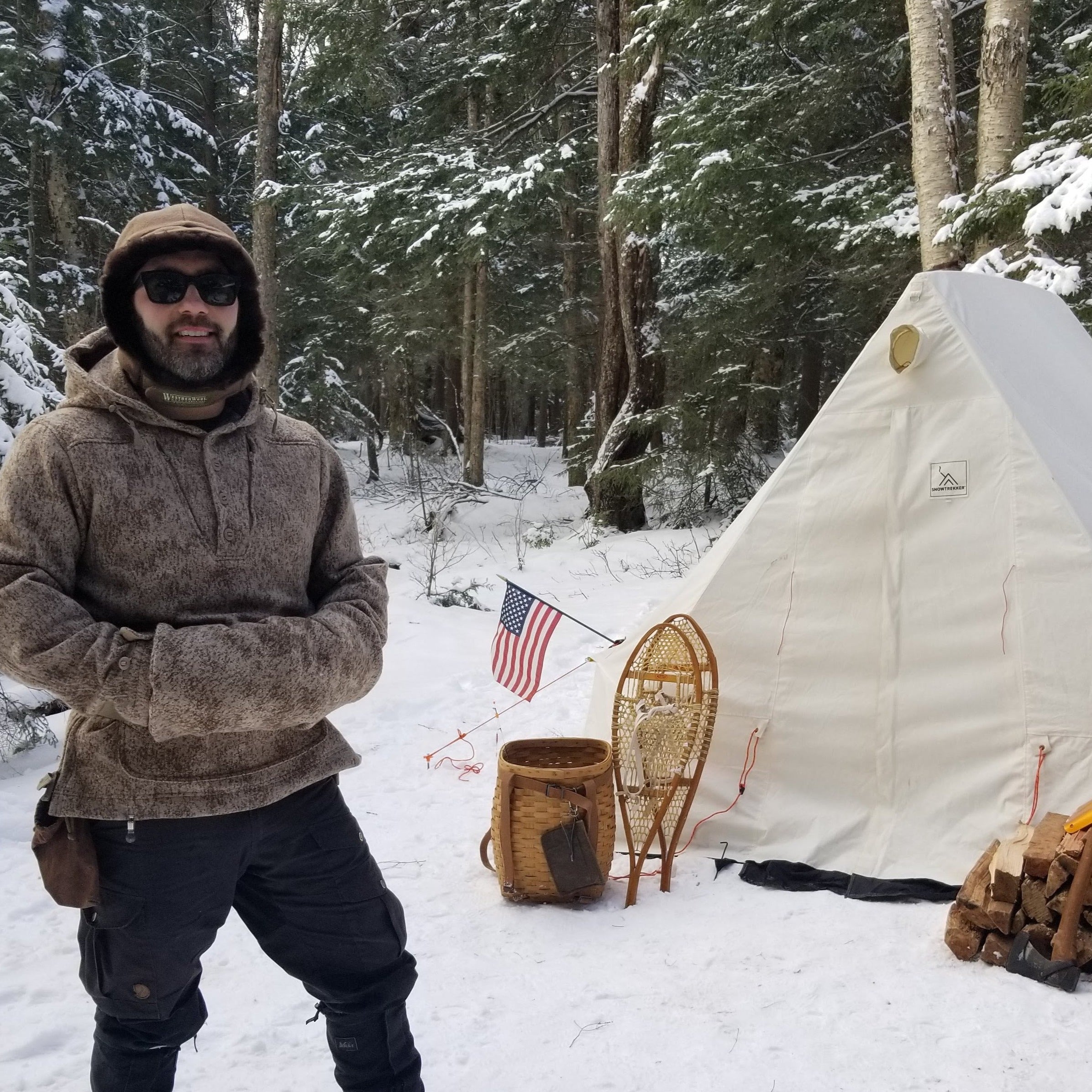 WeatherWool Advisor and Professional Naturalist David Alexander in his Lynx Pattern Anorak